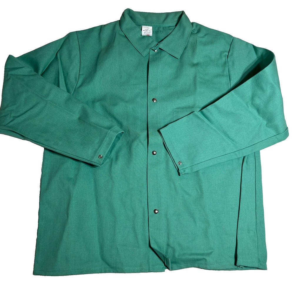 Westex Proban/FR-7A FR Welding Jacket Shirt Green Men's X Large Snap Closure